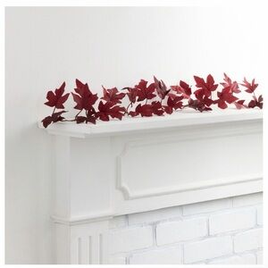 “World Market” Burgundy Faux Maple Leaf Garland